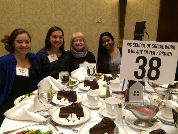 Students with Hilary Silver at luncheon event