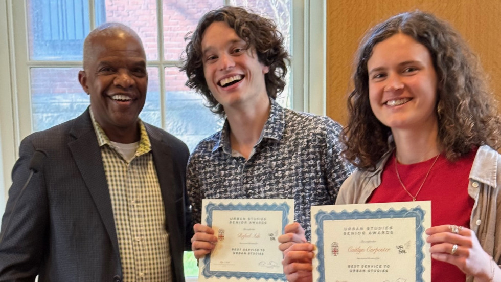 Senior Award Recipients Rafi Ash and Caitlyn Carpenter with Director Orr