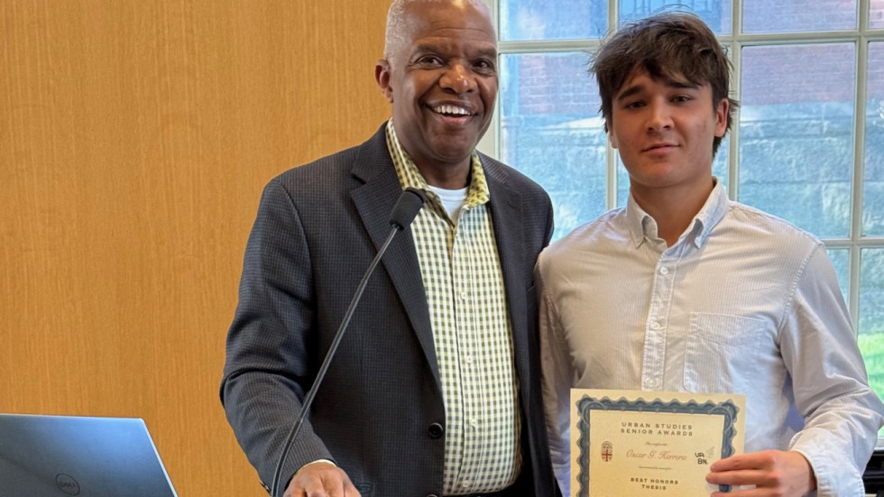Senior Award Recipient Oscar Herrera with Director Orr
